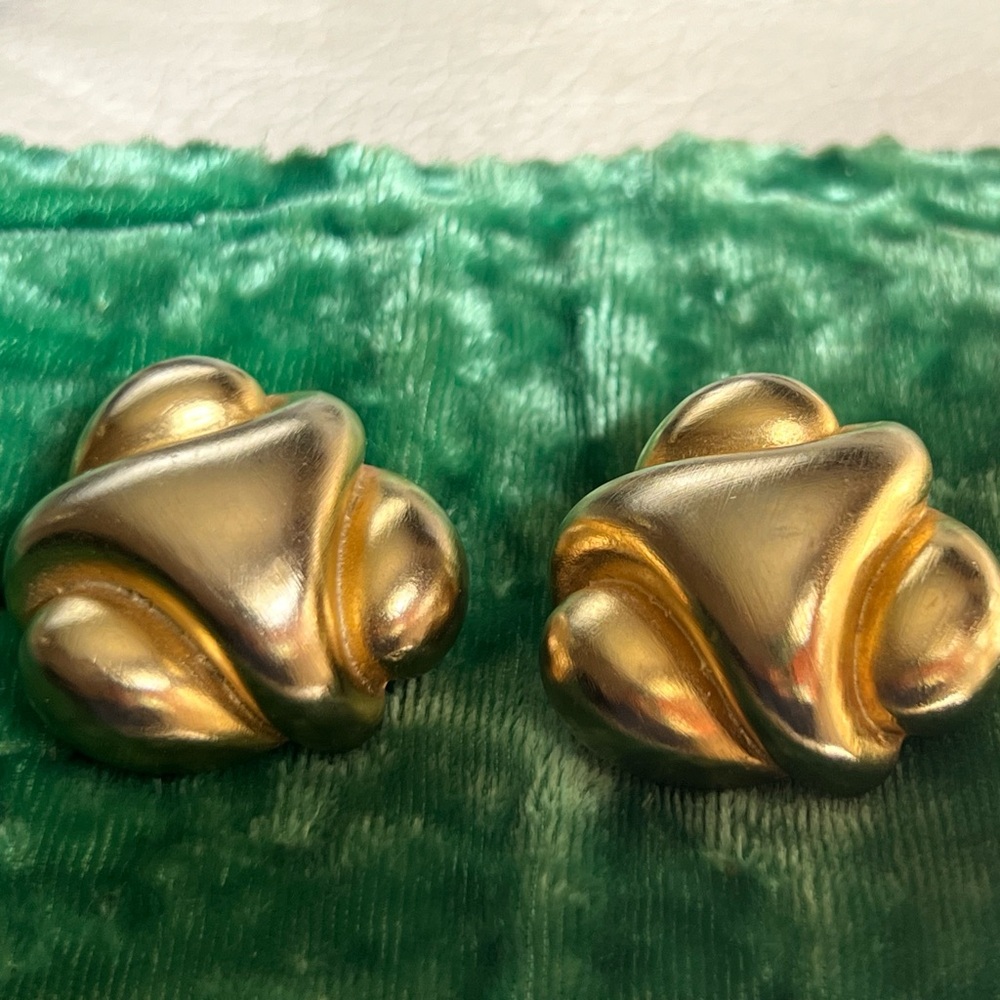 Vintage Kjl Kenneth Jay Lane Gold Tone Modernist … - image 3